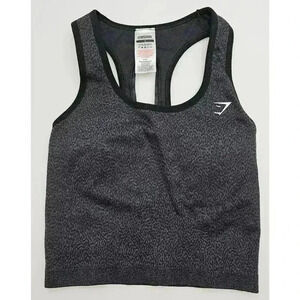 Gym Shark Women's Size S Black Adapt Animal Seamless Crop Tank